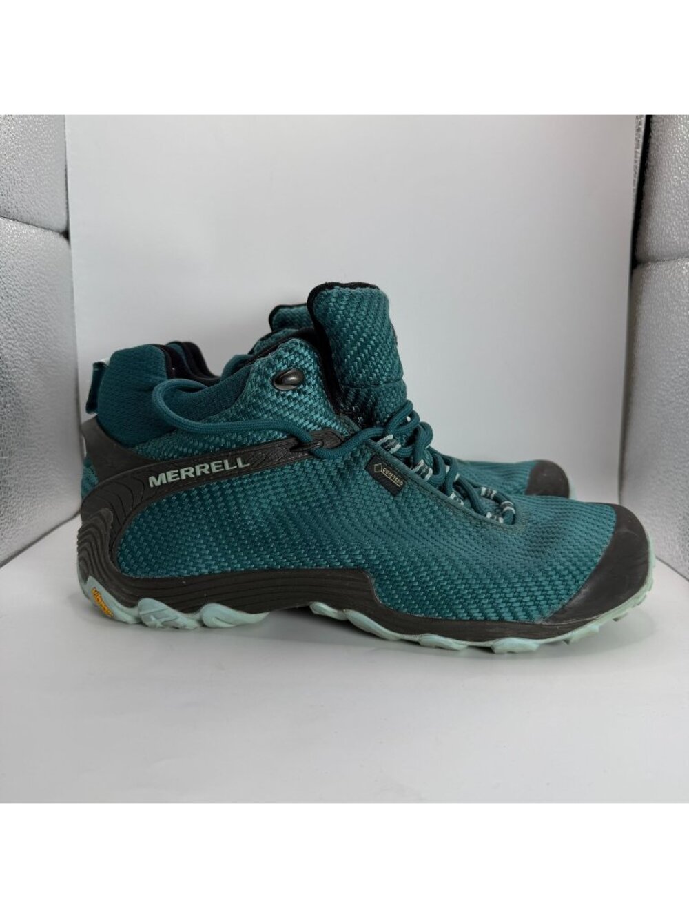 Merrell Chameleon Gore-Tex Hiking Shoes Teal Vibram Sole Lace-Up Size Women 10